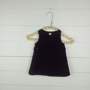 Baby Gap girls size 3-6 mos dark purple corduroy quilted romper dress lined